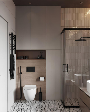 Set dus negru incastrat cu para rotunda tip ploaie