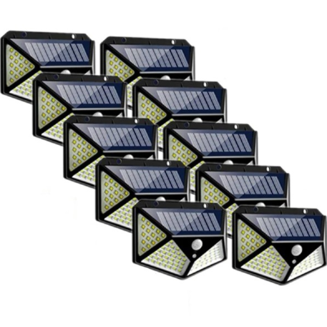 Set 10 x Lampa 100 LED cu panou solar, senzor de miscare, 3 moduri iluminare [5]