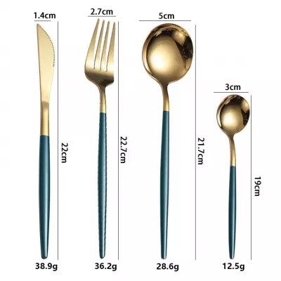 Set de 24 piese tacamuri in stil portughez- culoare ALB si auriu [2]