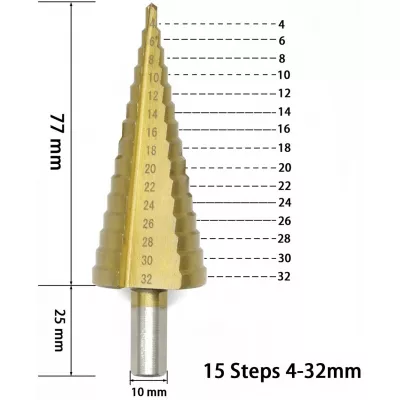 Set 3 FREZE Burghie in trepte pentru metal, 4-32 mm [3]