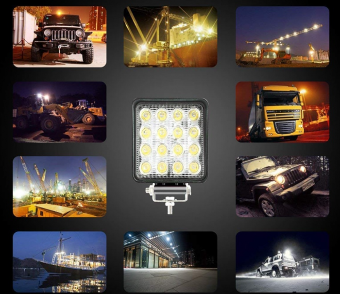 Set 10 proiectoare 16 LED 48W auto OFF-ROAD, IP 67 [5]