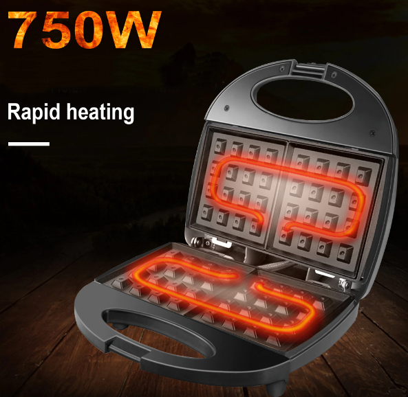 Aparat pentru preparat vafe/gofre, 750W, Placi Neaderente [3]