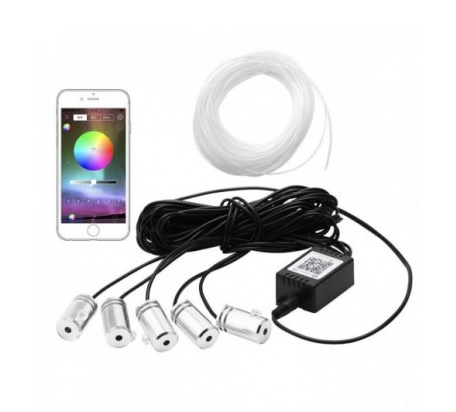 Banda LED auto, lumina ambientale , 6M, aplicatie mobil, 5 module [2]