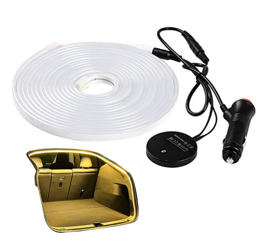 Bandă LED Portbagaj Auto 5M cu Senzor de Lumina Mufa Bricheta– Iluminare calda 12V [4]