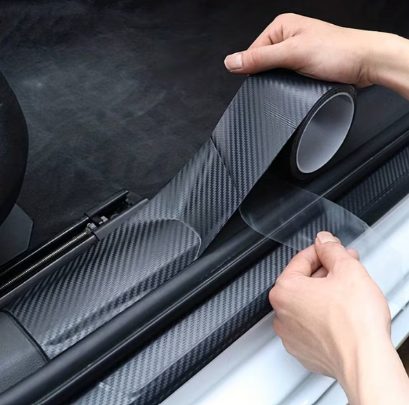 Banda Protectie Auto 3D, BZRSH®, din Carbon, Pentru Prag, Usa, Bara, Bord, Impermeabila, Tuning Auto, 10 cm x 5 metri [2]