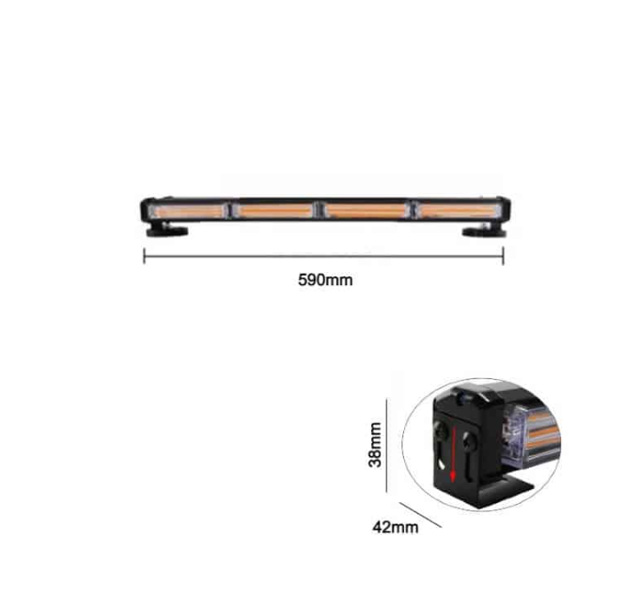 Bara LED girofar 59 cm, 72W, lumina galbena, functii stroboscop, 12V, 3000K [7]
