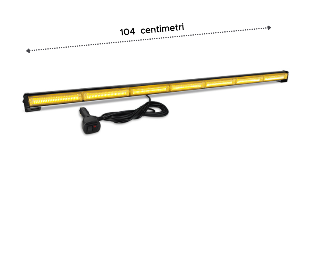Bară Girofar LED BZRSH 104 cm, 7 Module COB, Galben, 12-24V – Acoperire Maximă pentru Camioane și TIR-uri [2]