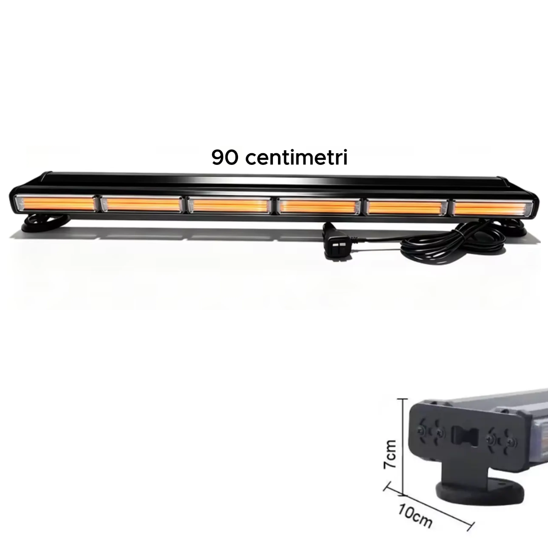 Bară Girofar LED Dublă BZRSH 90cm, 216W, 2280lm, 16 Moduri Stroboscop, 12V-24V, Prindere Magnetică [3]