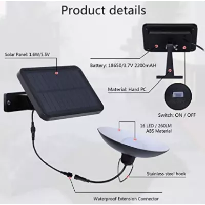 Bec cu incarcare solara cu telecomanda de exterior pentru camping 15W [2]