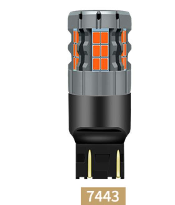 Bec LED BZRSH® Canbus T20, 50W, W21W, WY21W, 7443, 30 LED-uri Marsarier, Pozitii Semnalizare, Frana, alb, 6500K, fara eroare [2]