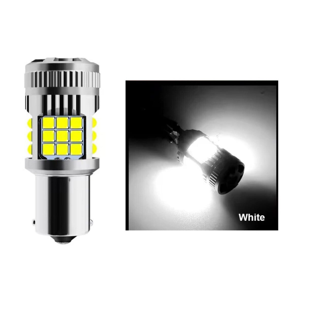 Bec LED P21W / BA15S / 1156, DRL Lumini de Zi, Marsarier, 30W, 2800LM, 6000K Alb Rece, 36 SMD 3030, Ventilator Integrat, Canbus Integrat, fara eroare de bec ars, 12V [3]