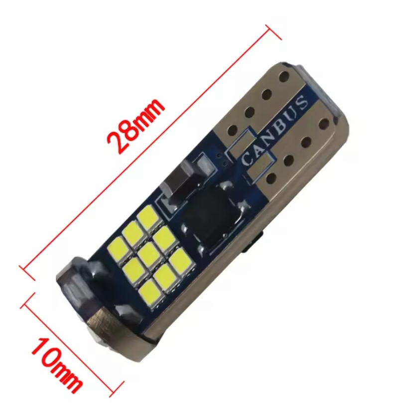 Bec LED T10 W5W BZRSH, 27 LED SMD, 12V, 2 bucati, pentru pozitie, plafoniera, portbagaj, semnalizare, lumini oglinda, lumini ambientale, lumina alba 6000k, canbus [4]