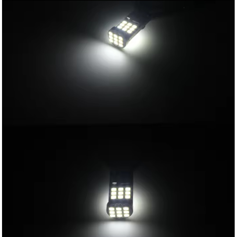 Bec LED T10 W5W BZRSH, 27 LED SMD, 12V, 2 bucati, pentru pozitie, plafoniera, portbagaj, semnalizare, lumini oglinda, lumini ambientale, lumina alba 6000k, canbus [3]