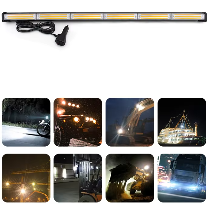 BZRSH Bară Girofar LED 89cm – 6 Module Stroboscop 108W, Lumină Galbenă IP65 [6]