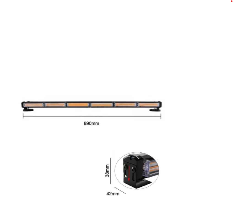 BZRSH Bară Girofar LED 89cm – 6 Module Stroboscop 108W, Lumină Galbenă IP65 [5]