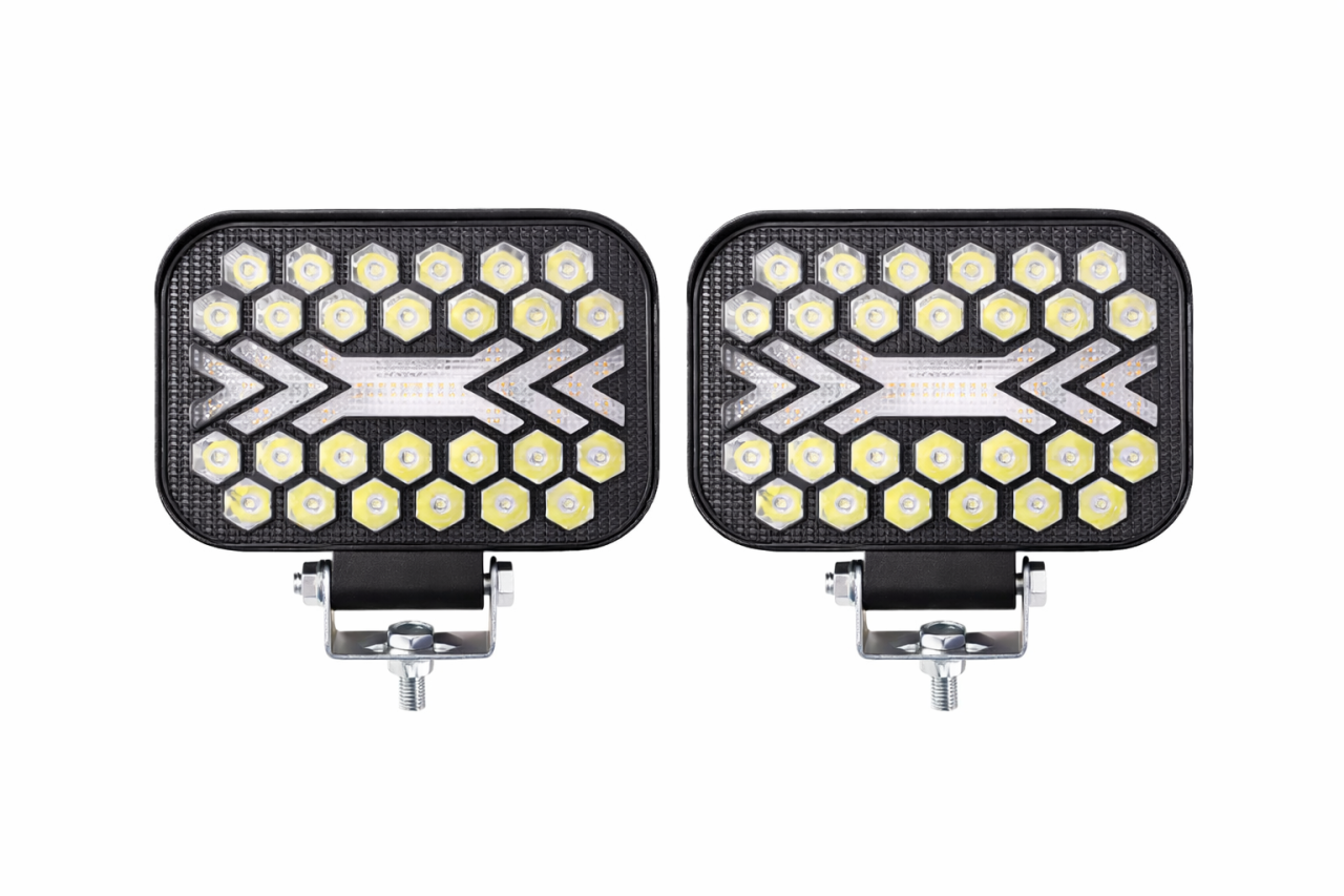 BZRSH Dual Vision 5” – Set 2 Proiectoare LED Off-Road cu Moduri Flash | Flow | Constant și Dual Color Alb + Amber [1]