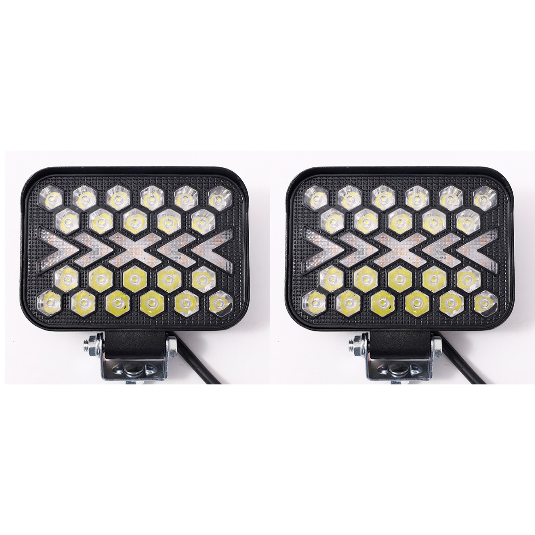 Set 2 Proiectoare LED Off-Road cu Moduri Flash | Flow | Constant și Dual Color Alb + Amber, 4 inch [1]