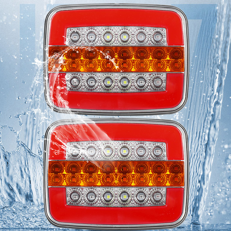 BZRSH Set 2 Lămpi Stop LED Remorcă Camion 12V/24V, 4 Funcții, Semnalizare Dinamică, 125x95x36 mm [4]