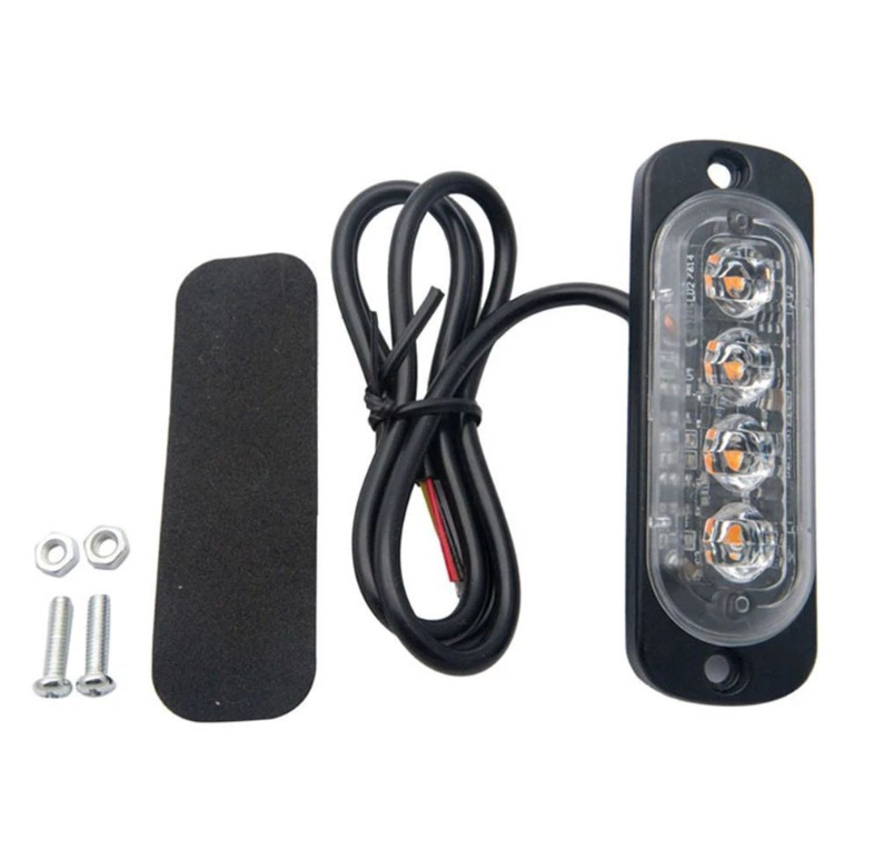 BZRSH Set 4 Lampi Avertizare LED Galbene Stroboscop 4x4W 12V 24V Auto Moto Utilaje [7]