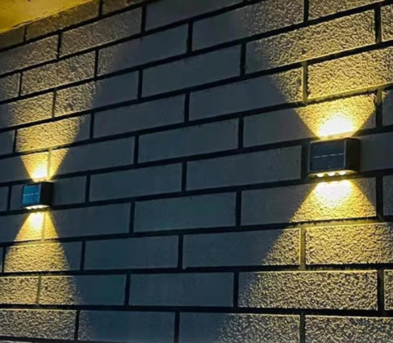 BZRSH Set 4 Lămpi Solare de Perete, 6 LED, iluminare Sus-Jos, Alb Cald, IP65, Autonomie 8h [4]