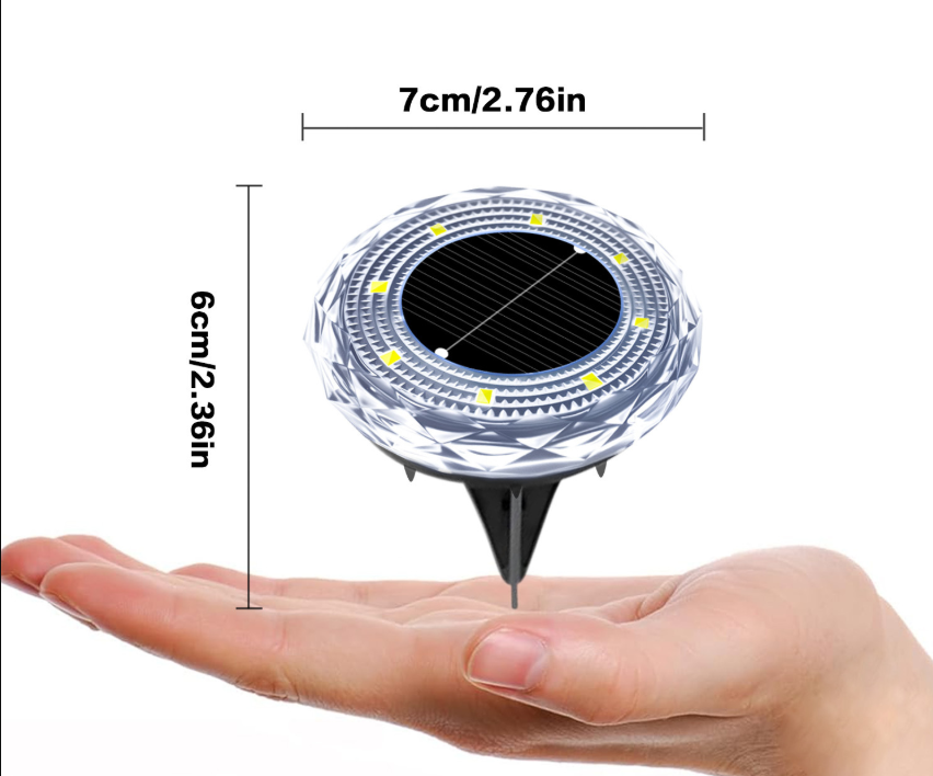 BZRSH Set 8 Lămpi Solare de Grădină, diametru 7 cm, LED Lumină Caldă, IP65 – Iluminat Elegant fără Cabluri [7]
