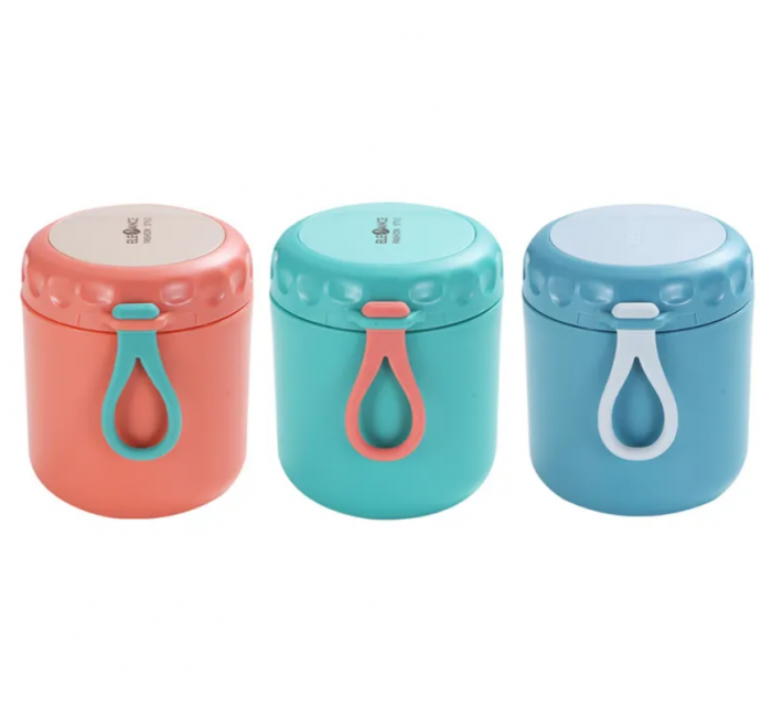 Caserola termica din inox, inchidere ermetica, termos, lingurita inclusa, capacitate 430ml [3]