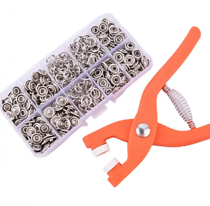 Cleste de mercerie pentru montat capse cu 50 de capse incluse, BZRSH [6]