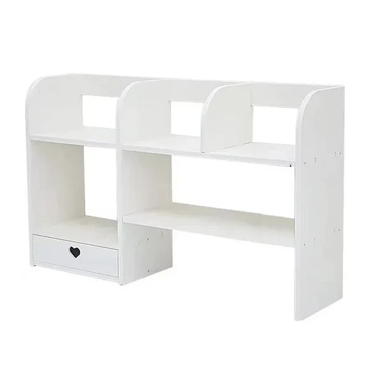 Etajera pentru Birou copii, cu 6 Compartimente si un Sertar, PVC, 55x14x34cm, Alb [3]