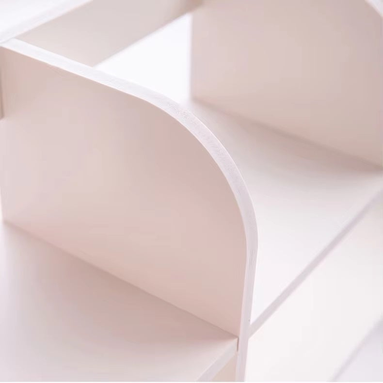 Etajera pentru Birou copii, cu 6 Compartimente si un Sertar, PVC, 55x14x34cm, Alb [4]