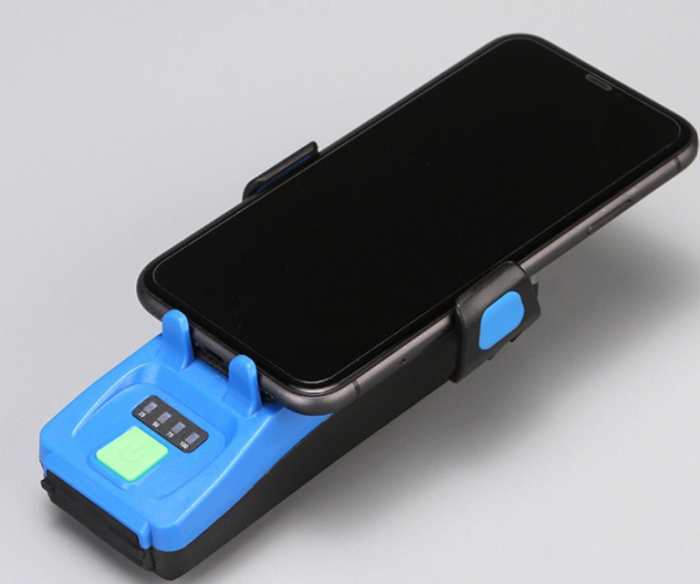 Far bicicleta cu suport telefon, claxon 130dB, Power bank 3000mAh, 3 moduri de luminare, 2 x T6 LED, rezistent la apa, Albastru [7]