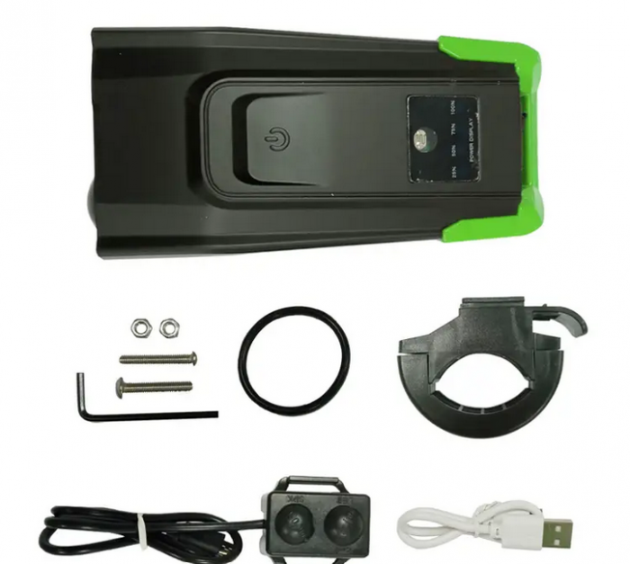 Far LED pentru bicicleta sau trotineta, 10W,  claxon, incarcare USB, bk-1718 [6]