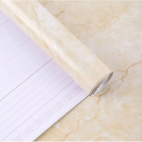 Folie Autoadezivă Marmură Bej 60x300 cm – Design Elegant pentru Mobilier și Bucătărie [4]