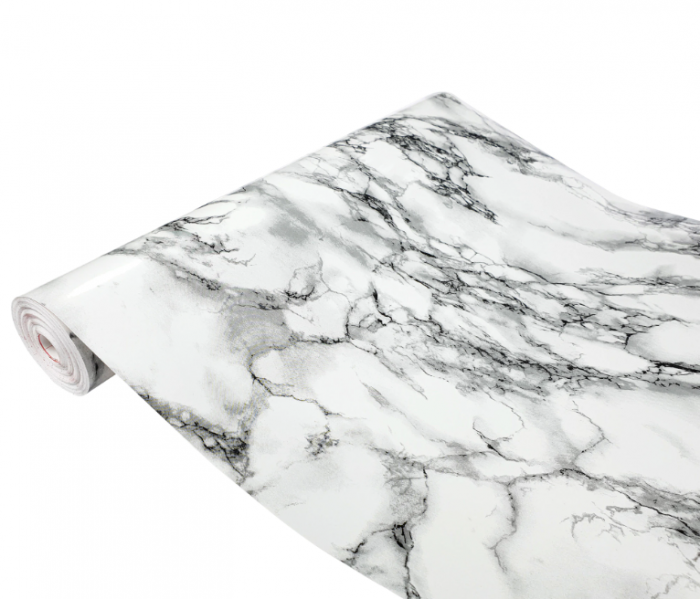 Folie autocolanta tip marmura alba, 60 x 300 cm, lavabila, BZRSH® [3]