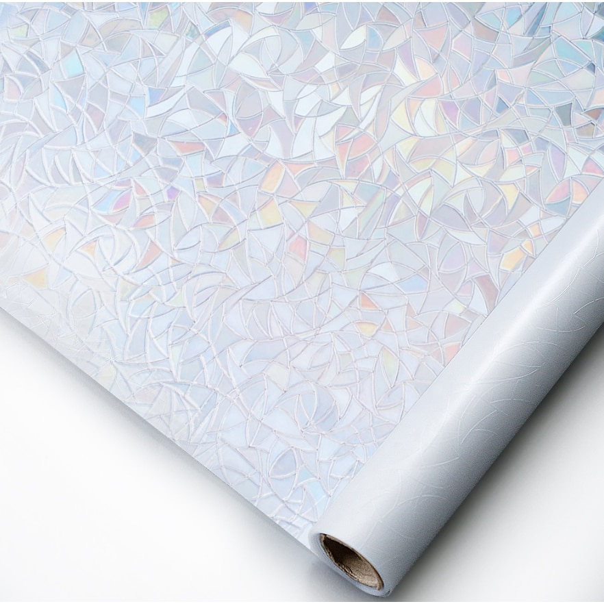 Folie decorativa vitrostatica pentru geam, 45 x 300 cm, Anti-UV, protectie vizuala si intimitate, TopBazar, model triunghi [4]