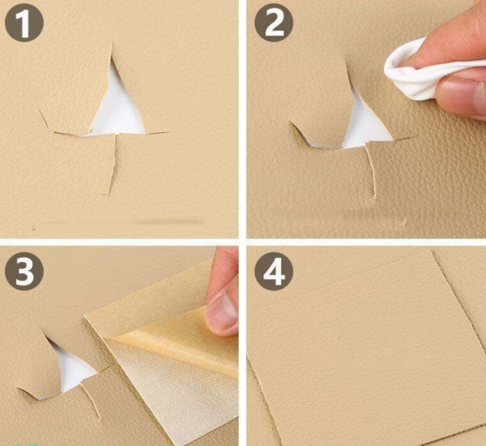 Folie din Piele Ecologica Autoadeziva pentru Reconditionare si Retapitare Canapea, Scaun, Interior Auto, Usor de Aplicat, Rezistenta si Durabila, Rola 75 x 250 cm, Crem, TopBazar [2]