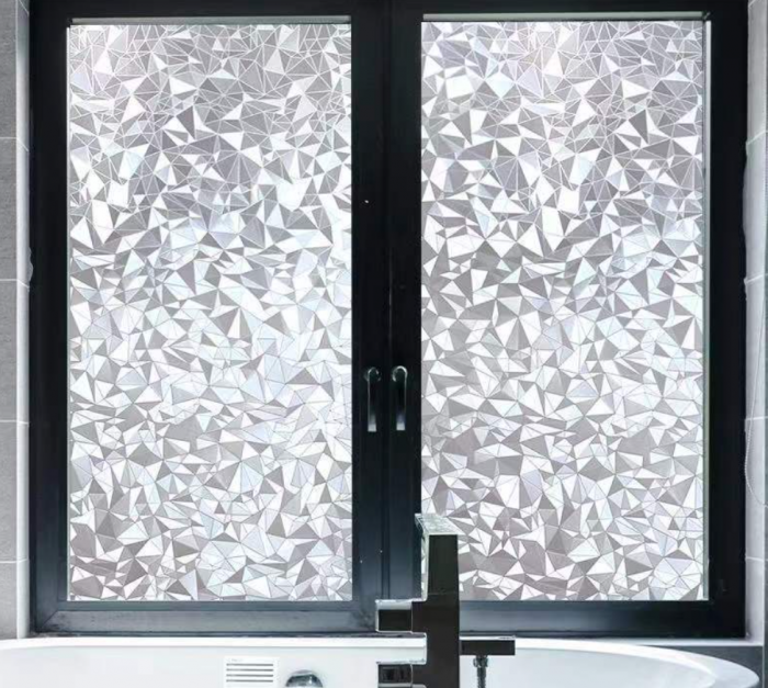 Folie mata pentru geam, tip sablare, protectie vizuala, model triunghi, 45 cm * 300 cm [4]