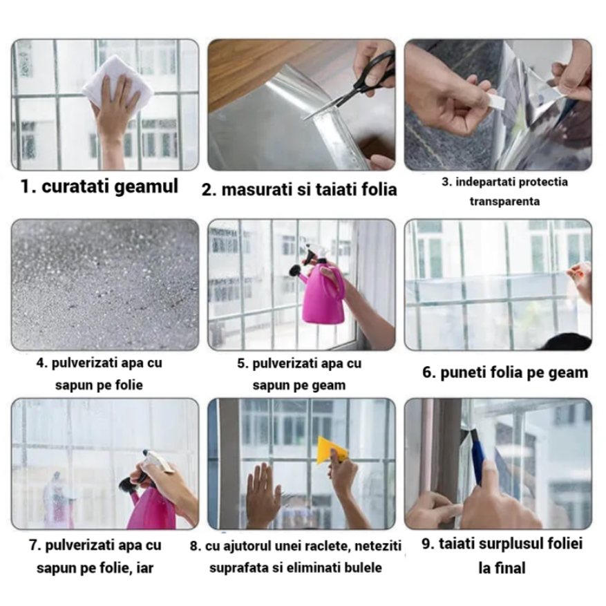 Folie Geam Efect Oglindă 60x300 cm – Folie Solară Reflectorizantă pentru Protecție UV, Reducere Căldură și Intimitate [5]