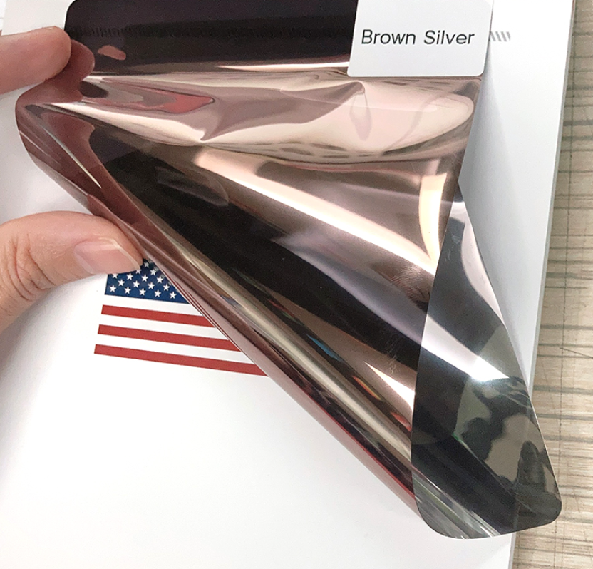 Folie Reflexivă pentru Geamuri TopBazar, Maro Bronz, 60 x 300 cm, Efect Oglindă pentru Intimitate și Protecție Solară UV [4]