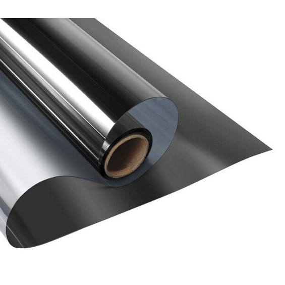 Folie Reflexiva protectie Geamuri termopan, montare pe interior cu Efect de Oglinda Pentru Intimitate si Protectie Solara, Negru, 45 x 300 cm, TopBazar [2]