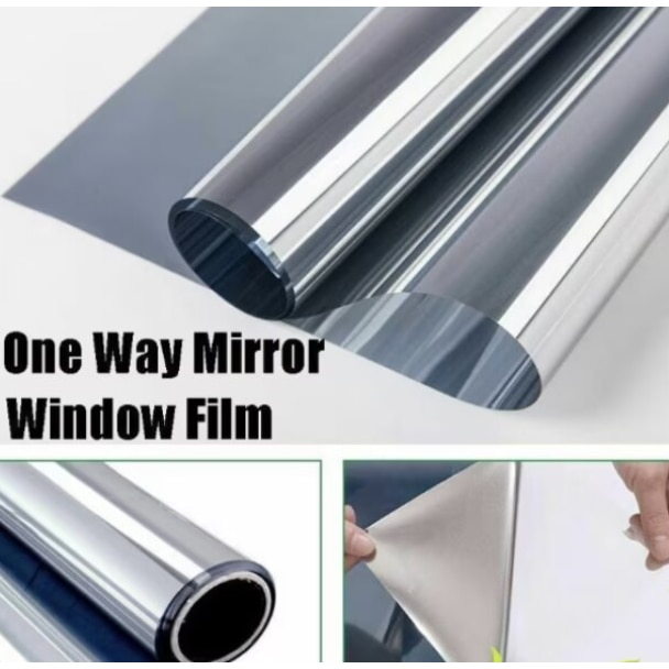 Folie Reflexiva protectie Geamuri termopan, montare pe interior cu Efect de Oglinda si Protectie Solara UV, Argintie, 45 x 300 cm, TopBazar [3]