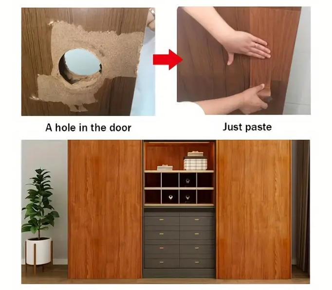 Folie tip Plinta autoadeziva pentru usa, perete, scari, pardoseala, culoare maro, impermeabila, 10 cm x 10 metri, TopBazar [4]