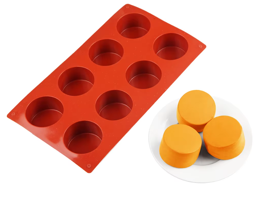 Formă silicon 8 cavități 6x6 cm pentru prăjituri, briose, termorezistenta, antiaderenta [5]