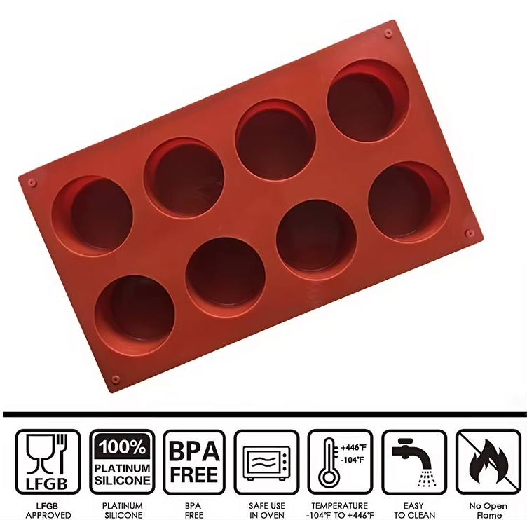 Formă silicon 8 cavități 6x6 cm pentru prăjituri, briose, termorezistenta, antiaderenta [2]
