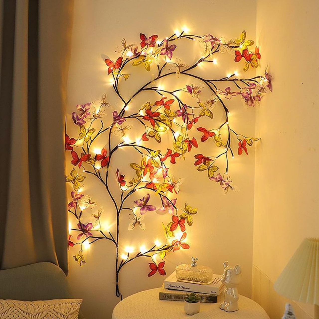 Ghirlanda luminoasa decorativa cu ramuri flexibile – 1.6 m, 72 LED-uri, telecomanda si alimentare USB [1]