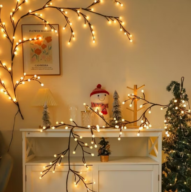 Ghirlanda luminoasa decorativa cu ramuri flexibile – 1.6 m, 72 LED-uri, telecomanda si alimentare USB [4]