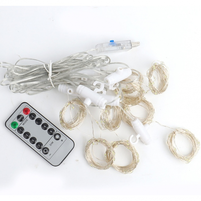 Instalatie Craciun Perdea 3x3m 300LED Multicolor USB Telecomanda 8 Programe [2]