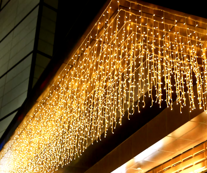 Instalatie Craciun Turturi 25m 640 LED Alb Cald Perdea Franjuri Exterior Interior [3]
