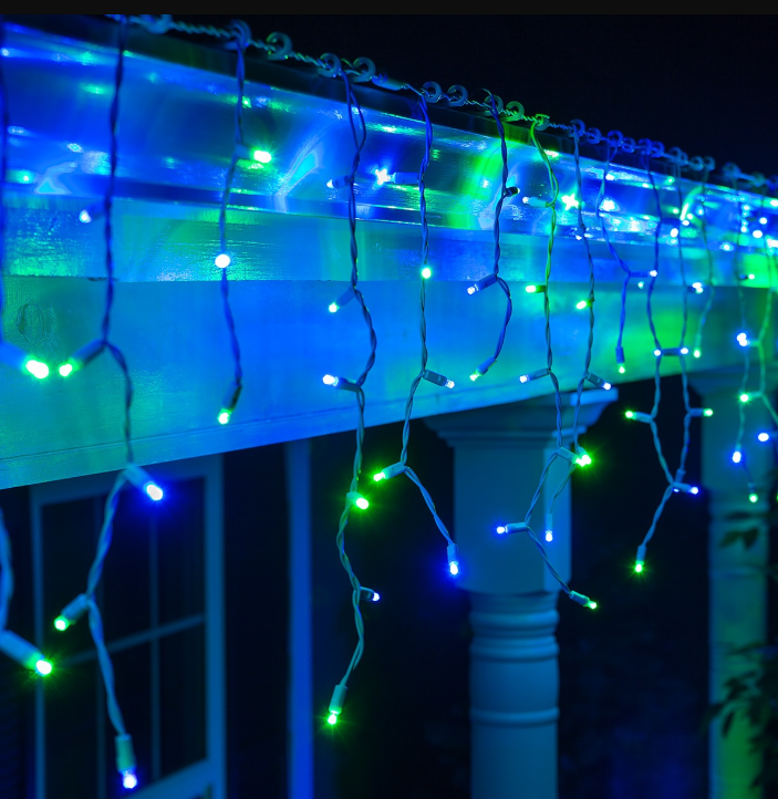 Instalatie LED Craciun 25m x 1m, Franjuri, 640 LED-uri Multicolor, 8 Moduri, Alimentare 220V, Interconectabila – Ghirlanda Turturi Exterior/Interior Festiv​​​​​​​, BZRSH [2]