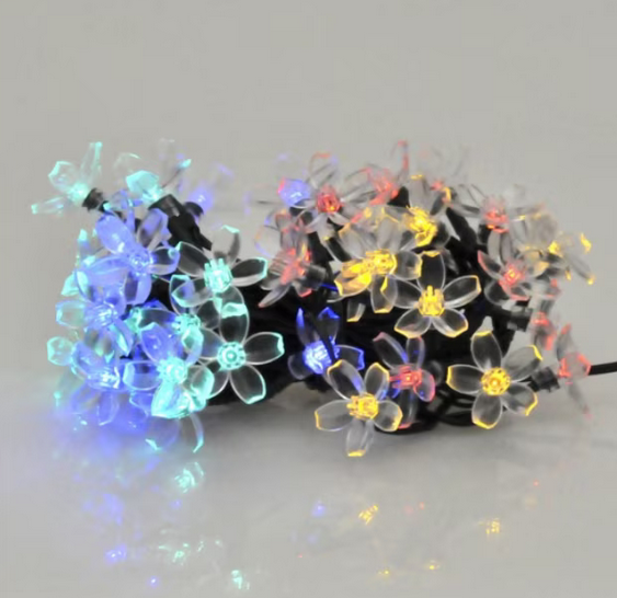 Instalatie Lumina de gradina cu incarcare Solara Flori de Cires cu 50 LED-uri, multicolor, 5m [4]