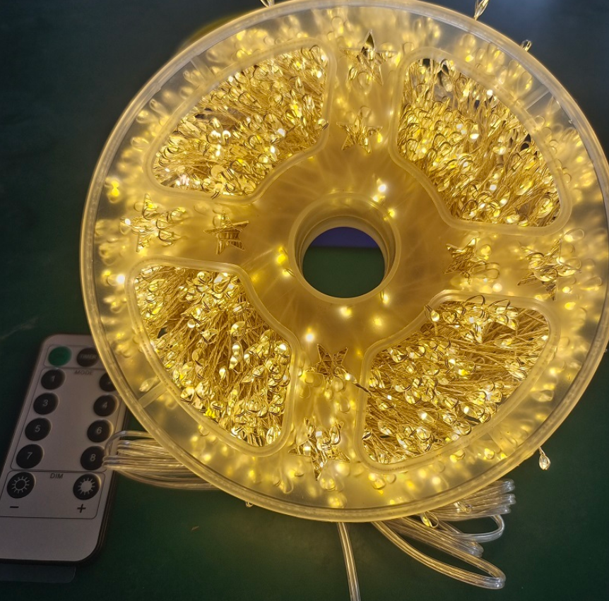 Instalație Luminoasă LED 30m, Fir de Cupru, 600 Becuri Alb Cald, Priză și Telecomandă, Craciun, 8 moduri de iluminare [4]
